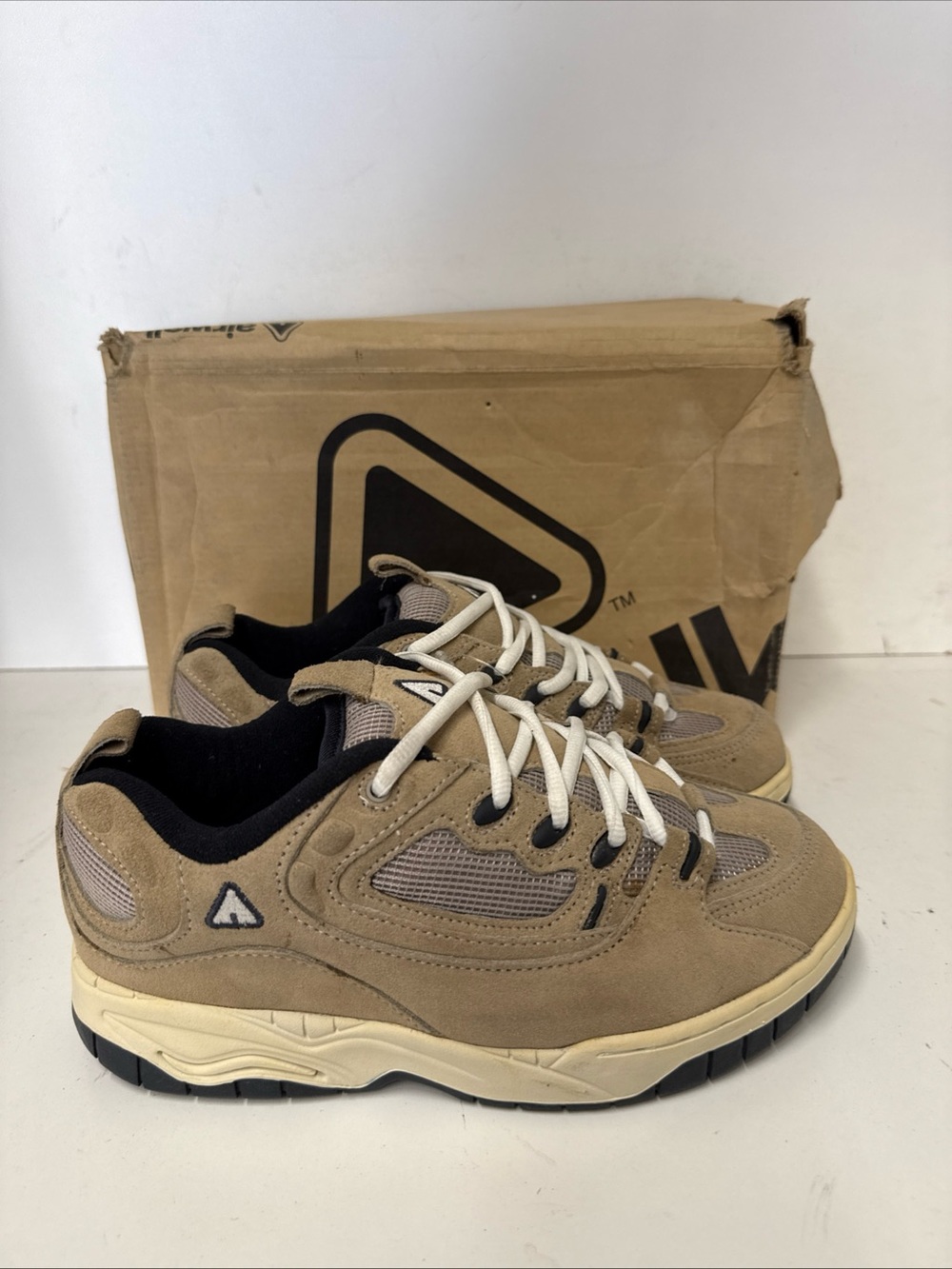 Airwalk Tan Suede Mesh Sneakers with Cream Midsole